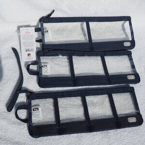 Lug Envelope 3pc Clearview Zip Organizers – Indigo Blue - NWT